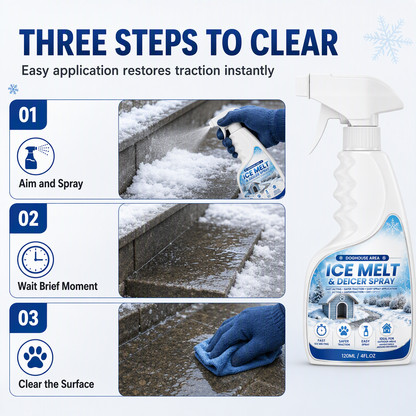 🧊Outdoor De-Icer Spray for Slippery Steps, Walkways, Patios & Kennel Entries — Pet-Safe Snow Melter, Fast-Acting, Safe for Dog Paws, 120ml