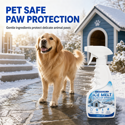 🧊Outdoor De-Icer Spray for Slippery Steps, Walkways, Patios & Kennel Entries — Pet-Safe Snow Melter, Fast-Acting, Safe for Dog Paws, 120ml