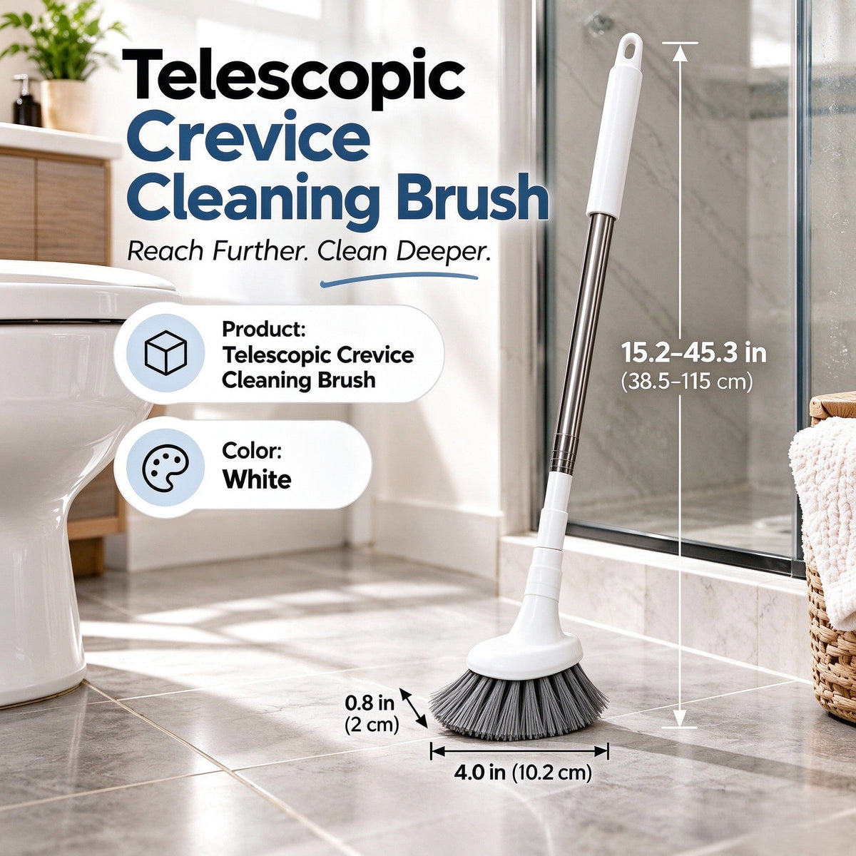 📢Telescopic Cleaning Brush | L-Shaped Head for Toilet, Bathroom, Floor & Hard-to-Reach Corners 🚽