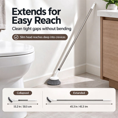 📢Telescopic Cleaning Brush | L-Shaped Head for Toilet, Bathroom, Floor & Hard-to-Reach Corners 🚽