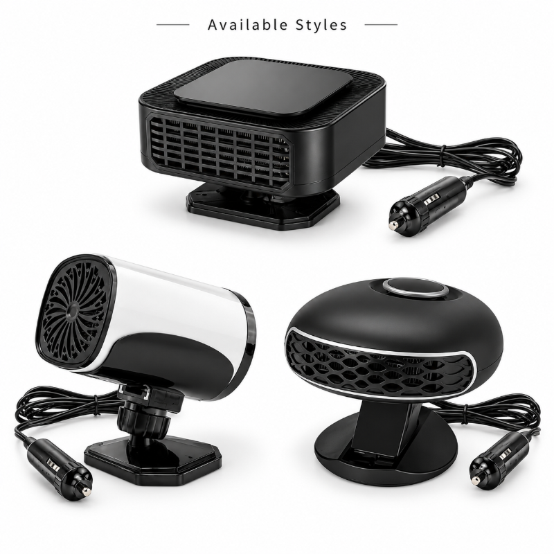 Portable Car Heater Defroster with 360-Degree Rotating Base