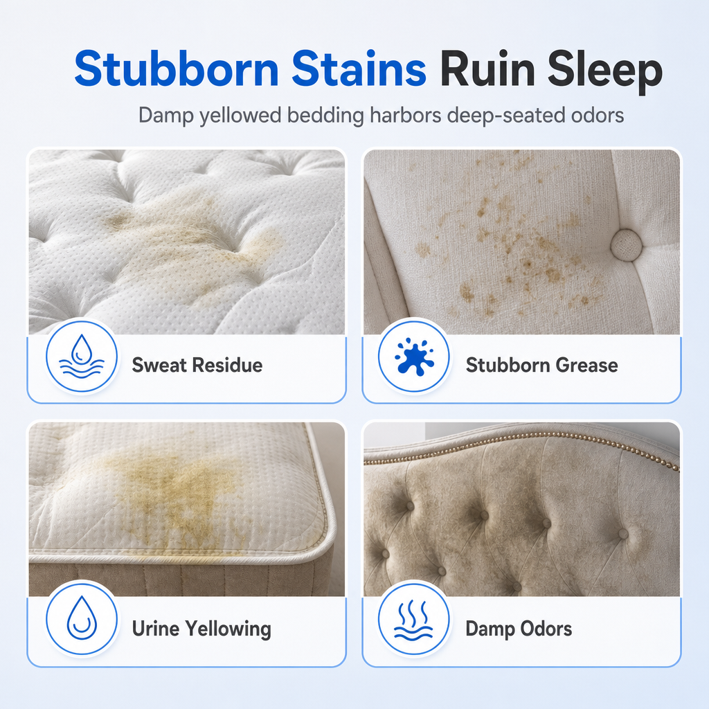 No-Rinse Mattress Foam Cleaner | Waterless Dry Cleaning Spray for Mattress, Sofa, Upholstery & Car Seats