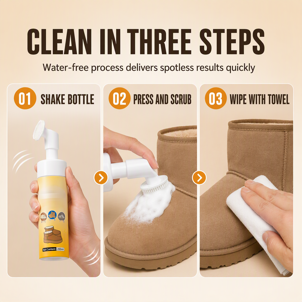 Suede and Nubuck Dry Cleaner and Oil Stain Remover for Shoes and Snow Boots