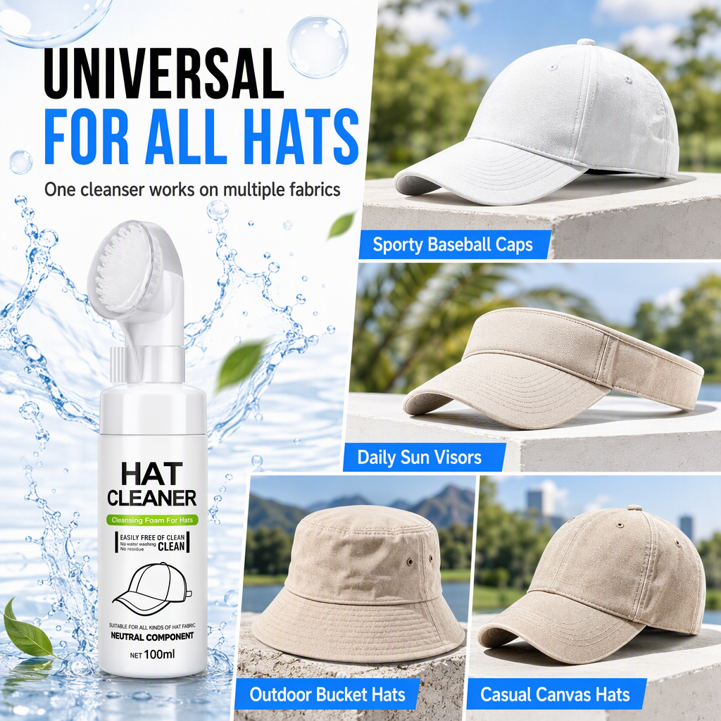 Rinse Free Hat Foam Cleaner for Sweat and Stain Removal