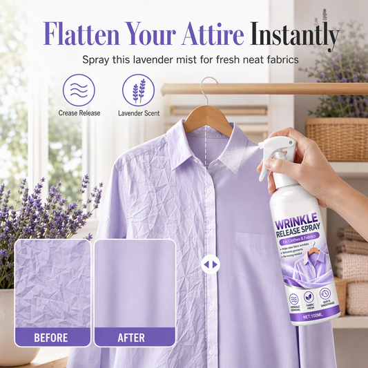 Wrinkle Release Spray | No Iron Wrinkle Remover for Clothes, Travel & Business Trips, Plant-Based