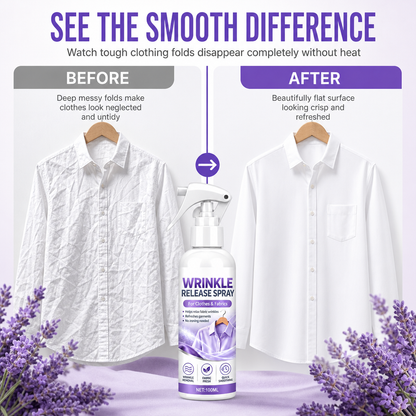 Wrinkle Release Spray | No Iron Wrinkle Remover for Clothes, Travel & Business Trips, Plant-Based