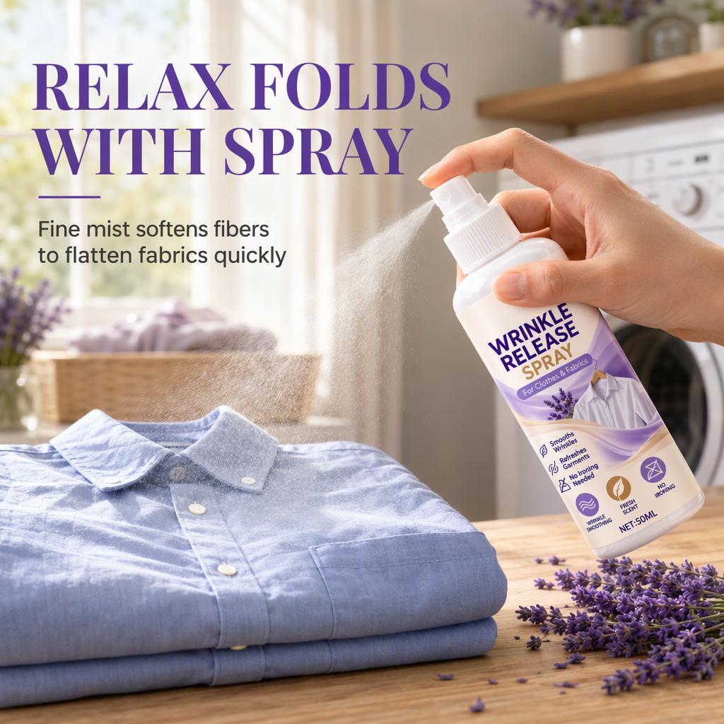 Wrinkle Release Spray | No Iron Wrinkle Remover for Clothes, Travel & Business Trips, Plant-Based