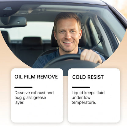 Car Glass Oil Film Remover | Streak-Free Windshield Cleaner for Road Grime, Water Spots & Rainy Night