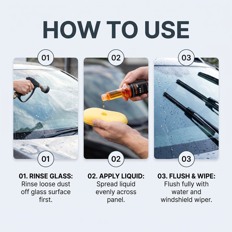 Car Glass Oil Film Remover | Streak-Free Windshield Cleaner for Road Grime, Water Spots & Rainy Night