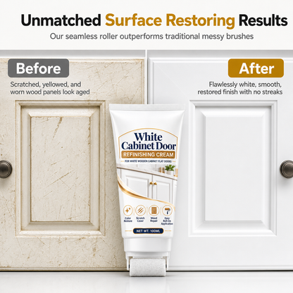 White Wood Furniture Touch-Up Paste | Built-in Foam Roller for Cabinets, Doors, Trim & Tables