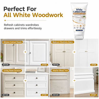 White Wood Furniture Touch-Up Paste | Built-in Foam Roller for Cabinets, Doors, Trim & Tables