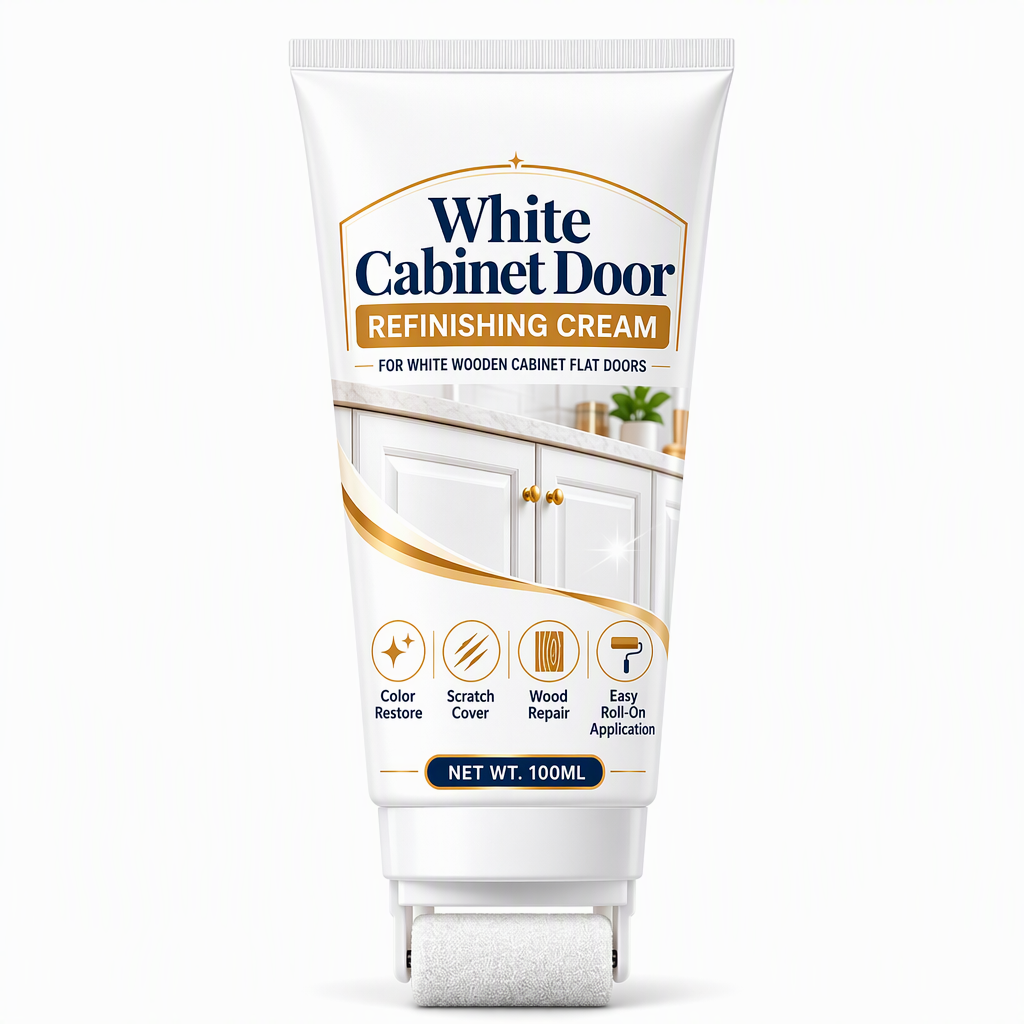 White Wood Furniture Touch-Up Paste | Built-in Foam Roller for Cabinets, Doors, Trim & Tables