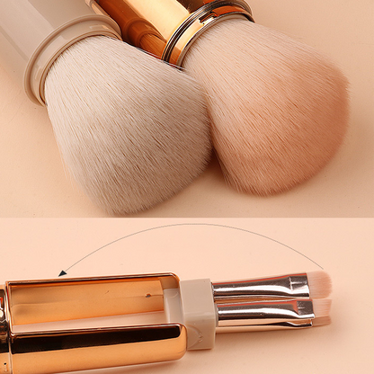 5-in-1 Retractable Travel Makeup Brush Set | All-in-One Full Face Brushes with Soft Bristles for On-the-Go Touch-Ups
