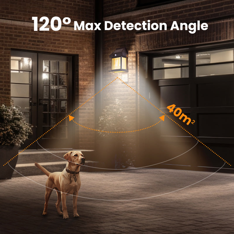Motion Sensor Solar Tungsten Wall Light | IP65 Waterproof 3-Mode Outdoor Light for Patio, Fence & Christmas Decor