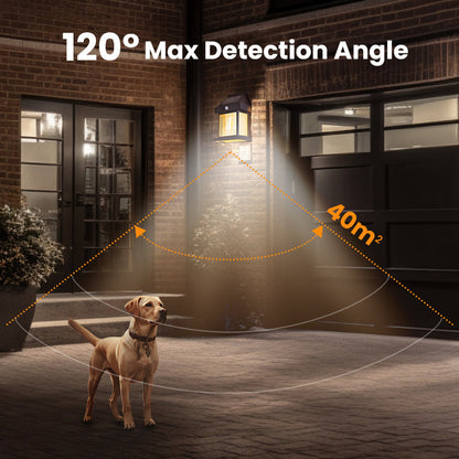 Motion Sensor Solar Tungsten Wall Light | IP65 Waterproof 3-Mode Outdoor Light for Patio, Fence & Christmas Decor