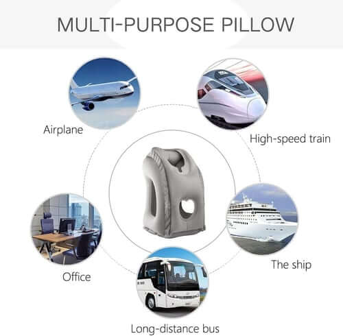 45° Ergonomic Inflatable Travel Pillow | Neck & Arm Support for Airplane Sleep, Office Naps & Long Trips