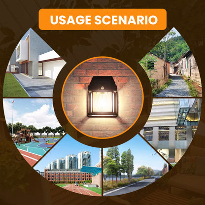 Motion Sensor Solar Tungsten Wall Light | IP65 Waterproof 3-Mode Outdoor Light for Patio, Fence & Christmas Decor