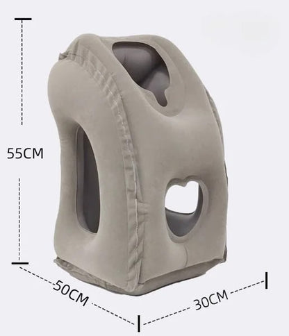 45° Ergonomic Inflatable Travel Pillow | Neck & Arm Support for Airplane Sleep, Office Naps & Long Trips
