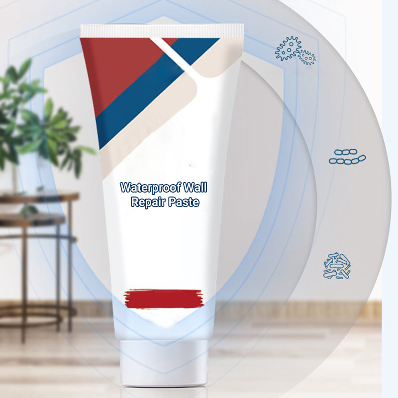 2-in-1 Wall Repair Paste with Built-in Roller Brush | Waterproof Mildew-Resistant Touch Up Kit for Stains, Graffiti & Cracks