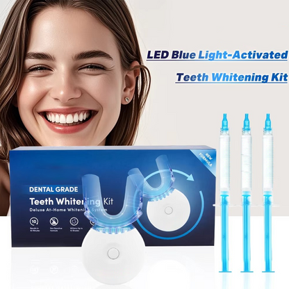 LED Teeth Whitening Kit | 10-Minute At-Home Dental-Grade Stain Remover with Desensitizing Gel, Enamel-Safe for Coffee & Wine Stains