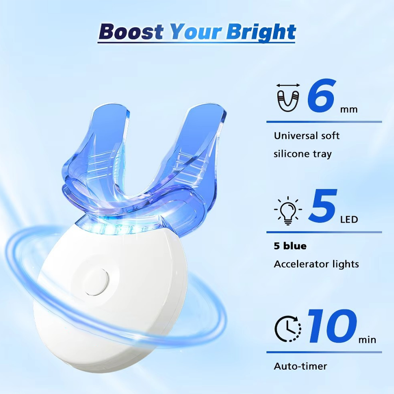 LED Teeth Whitening Kit | 10-Minute At-Home Dental-Grade Stain Remover with Desensitizing Gel, Enamel-Safe for Coffee & Wine Stains