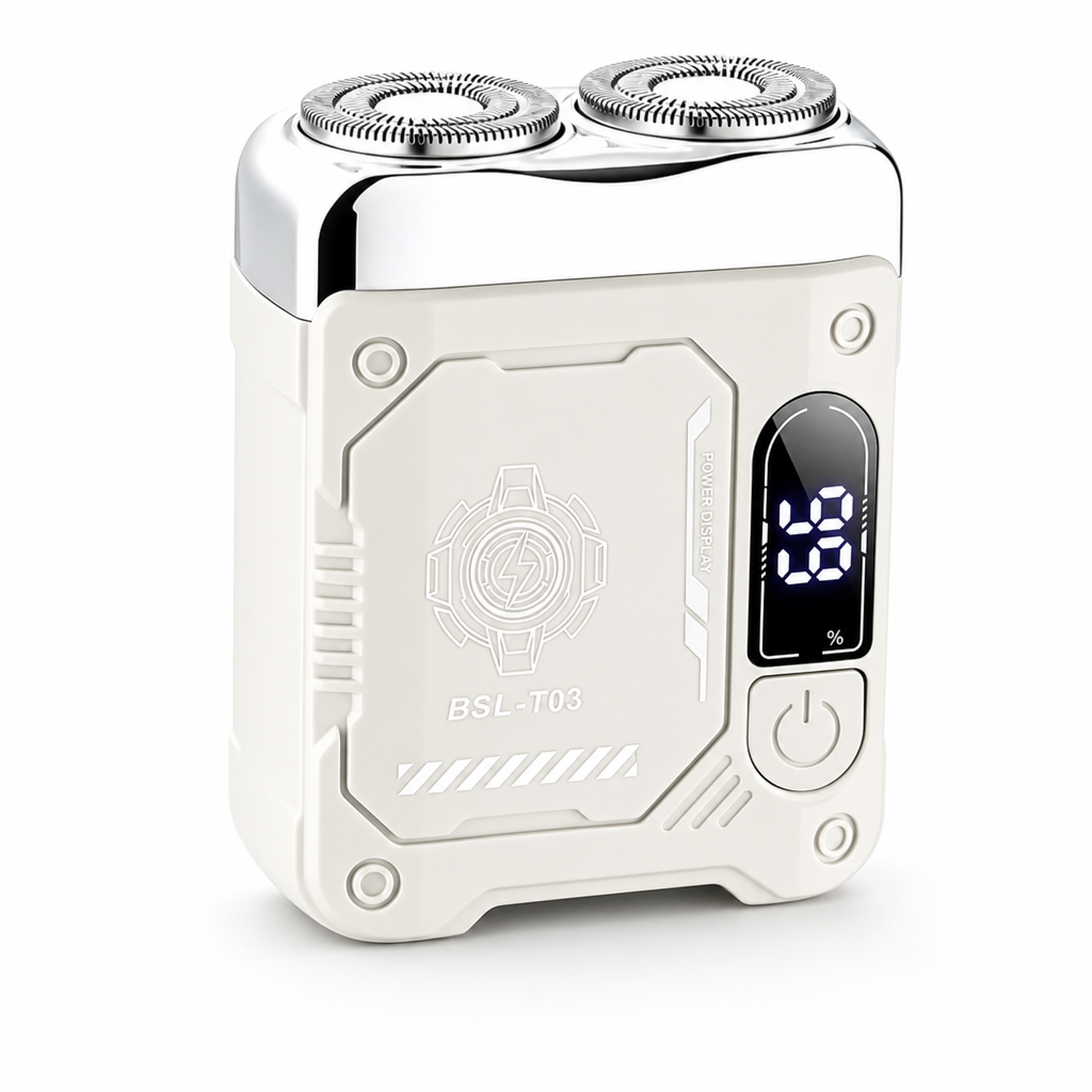 Mini Pocket Electric Shaver for Men | Dual Floating Head Razor with LED Display, Type-C Charge & Wet Dry Use