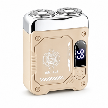 Mini Pocket Electric Shaver for Men | Dual Floating Head Razor with LED Display, Type-C Charge & Wet Dry Use