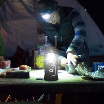 2-in-1 Solar Camping Lantern & Flashlight | Retractable Rechargeable Tent Light with USB Charging, Waterproof for Hiking & Emergencies