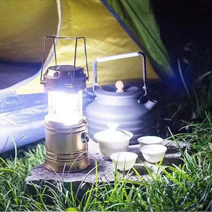 2-in-1 Solar Camping Lantern & Flashlight | Retractable Rechargeable Tent Light with USB Charging, Waterproof for Hiking & Emergencies