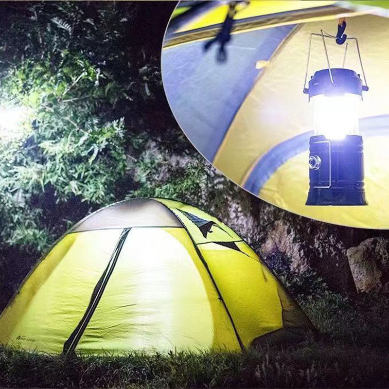 2-in-1 Solar Camping Lantern & Flashlight | Retractable Rechargeable Tent Light with USB Charging, Waterproof for Hiking & Emergencies