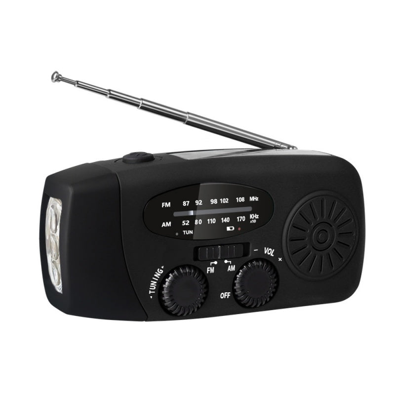 NOAA Weather Emergency Radio | Solar & Hand Crank Portable Radio with LED Flashlight & Phone Charger for Power Outages & Camping