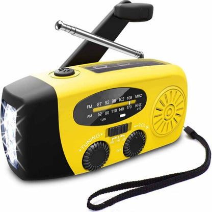 NOAA Weather Emergency Radio | Solar & Hand Crank Portable Radio with LED Flashlight & Phone Charger for Power Outages & Camping