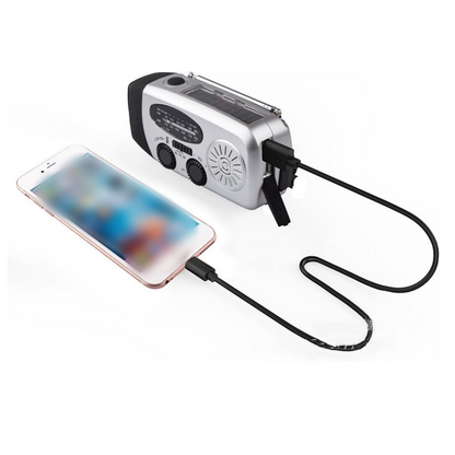 NOAA Weather Emergency Radio | Solar & Hand Crank Portable Radio with LED Flashlight & Phone Charger for Power Outages & Camping