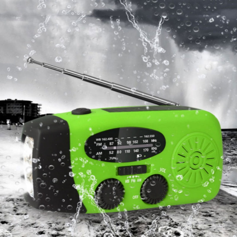 NOAA Weather Emergency Radio | Solar & Hand Crank Portable Radio with LED Flashlight & Phone Charger for Power Outages & Camping