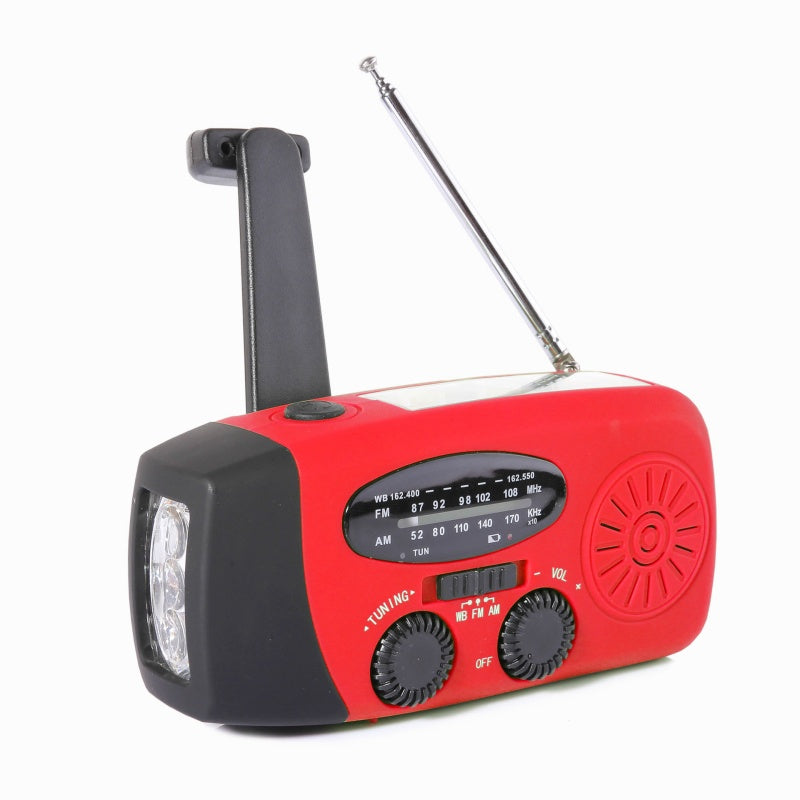 NOAA Weather Emergency Radio | Solar & Hand Crank Portable Radio with LED Flashlight & Phone Charger for Power Outages & Camping