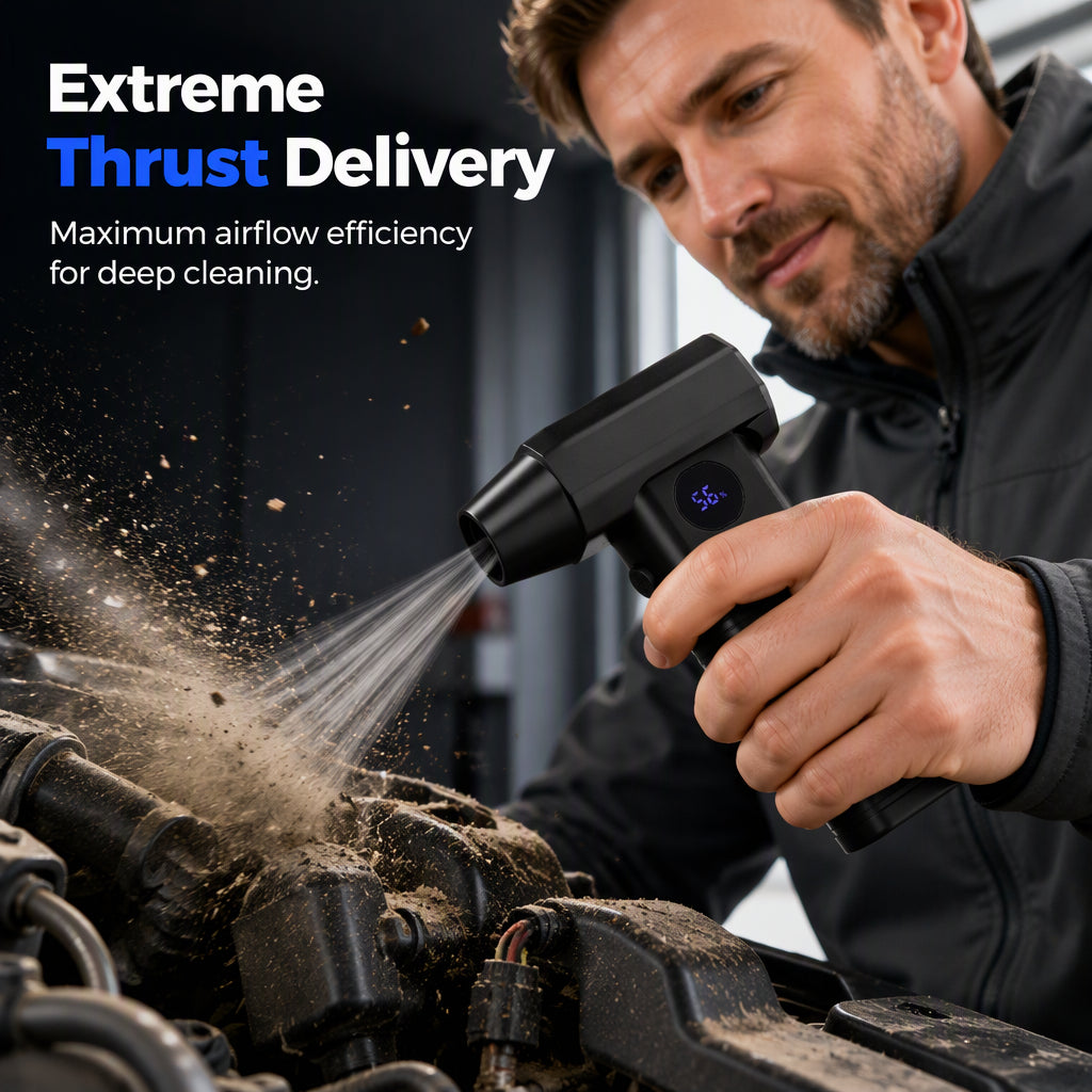 110000 RPM Cordless Mini Turbo Air Blower | High-Speed Brushless Handheld Duster for Car Dust, Snow Removal & Keyboard Cleaning