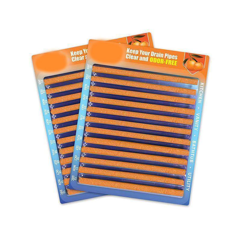 Enzymatic Drain Cleaner Sticks | Odor Eliminator & Clog Preventer for Kitchen, Bathroom & Sewer Pipes (2 Pack, 24 Sticks)