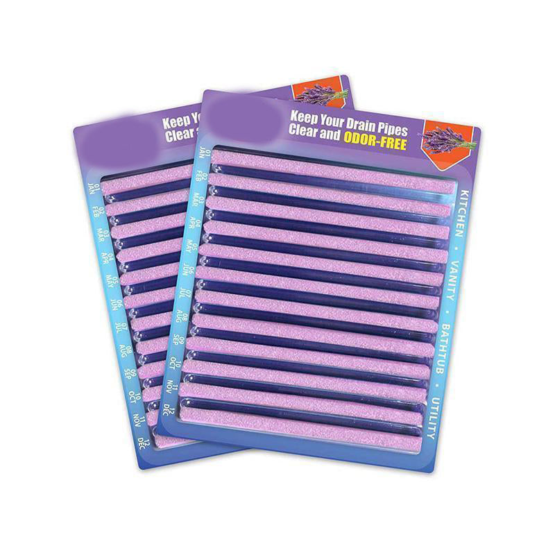 Enzymatic Drain Cleaner Sticks | Odor Eliminator & Clog Preventer for Kitchen, Bathroom & Sewer Pipes (2 Pack, 24 Sticks)