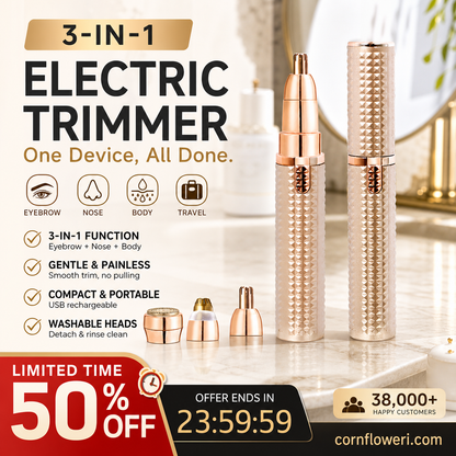 2026 Sale — Over 38,000 Sold! Portable Electric Eyebrow Trimmer – Interchangeable Heads